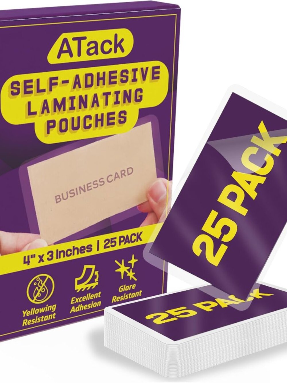 Self-Sealing Laminating Pouches Business Card Size, 9.5 Mil and Hard Self Lamina